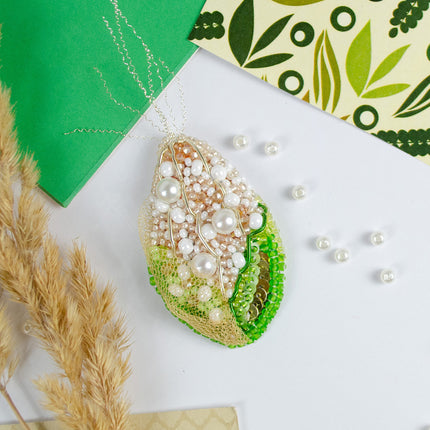 Beadwork kit for creating brooch "Corn"