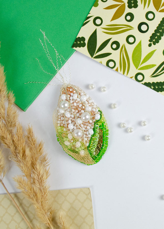 Beadwork kit for creating brooch "Corn"
