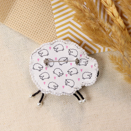 Beadwork kit for creating brooch "Curly sheep"