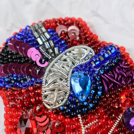 Beadwork kit for creating brooch "Heartbeat"
