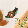 Beadwork kit for creating brooch "Emerald snail"