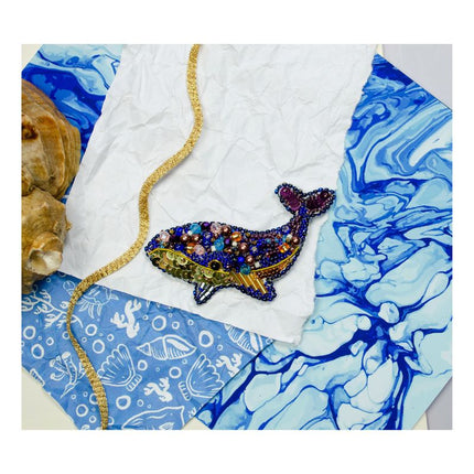 Beadwork kit for creating brooch "Decoration Blue whale (Decoration)"