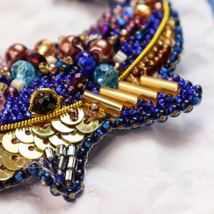 Beadwork kit for creating brooch "Decoration Blue whale (Decoration)"