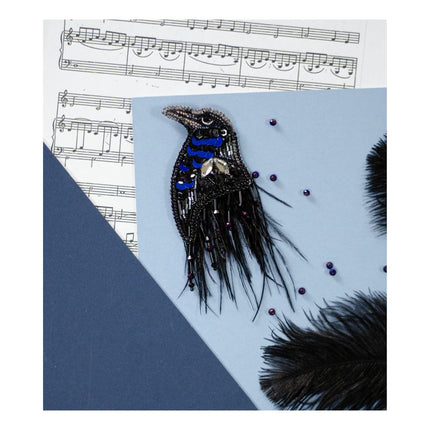 Beadwork kit for creating brooch "Harbinger of Darkness"