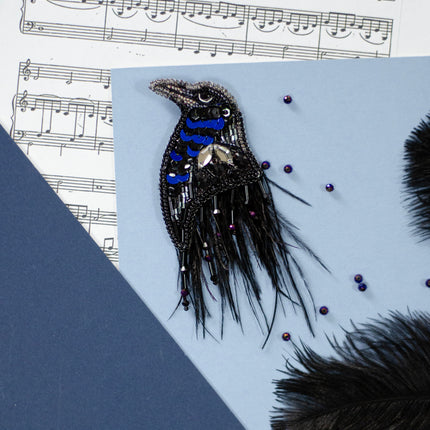 Beadwork kit for creating brooch "Harbinger of Darkness"