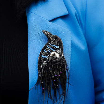 Beadwork kit for creating brooch "Harbinger of Darkness"