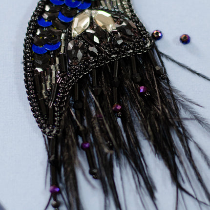 Beadwork kit for creating brooch "Harbinger of Darkness"