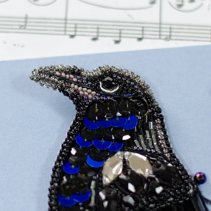 Beadwork kit for creating brooch "Harbinger of Darkness"
