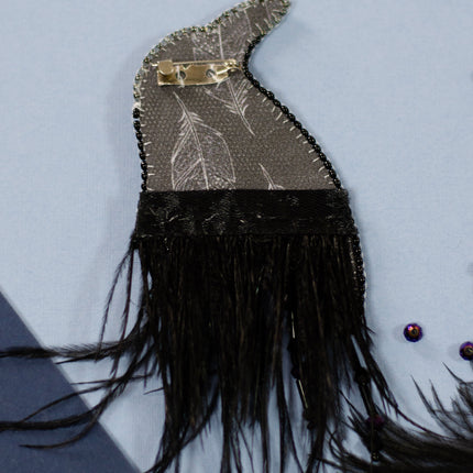 Beadwork kit for creating brooch "Harbinger of Darkness"