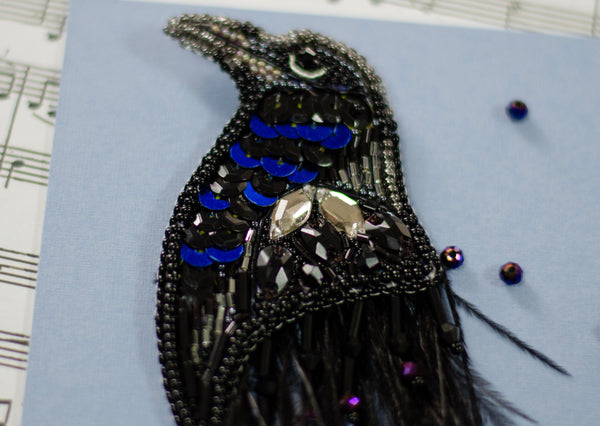 Beadwork kit for creating brooch 