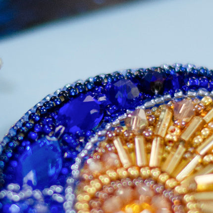 Beadwork kit for creating brooch "Celestial Duet"