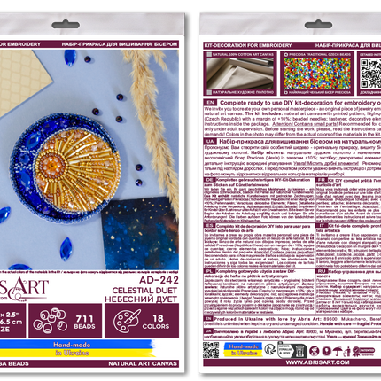 Beadwork kit for creating brooch "Celestial Duet"