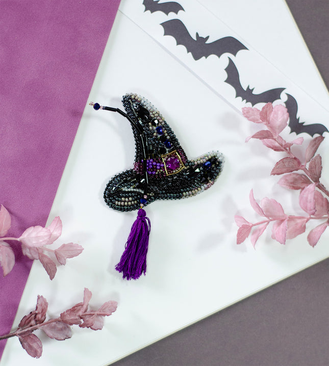Beadwork kit for creating brooch "Witchcraft business"