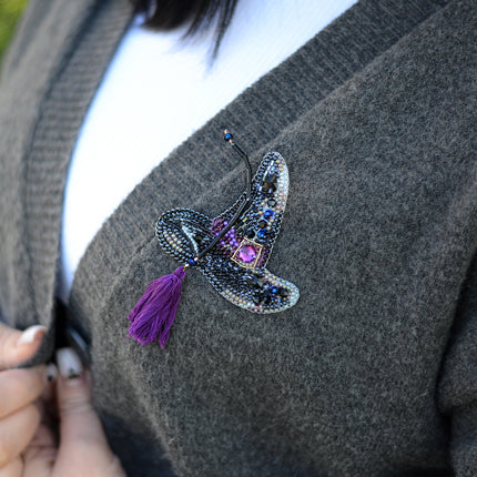 Beadwork kit for creating brooch "Witchcraft business"
