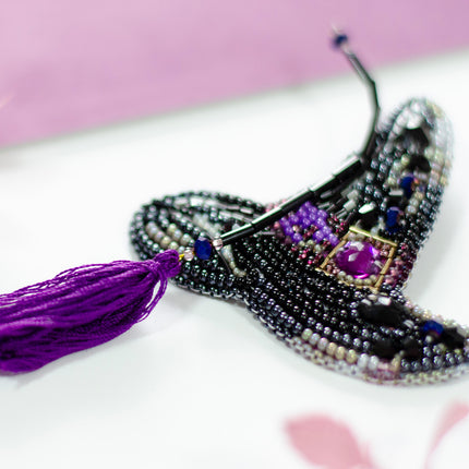 Beadwork kit for creating brooch "Witchcraft business"