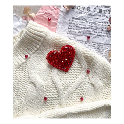Beadwork kit for creating brooch "Little heart "