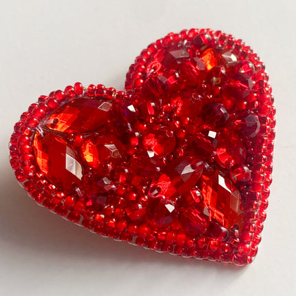 Beadwork kit for creating brooch "Little heart "