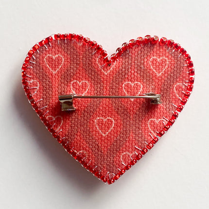 Beadwork kit for creating brooch "Little heart "