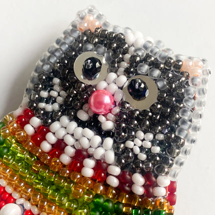 Beadwork kit for creating brooch "Cat In a Sweater"