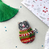 Beadwork kit for creating brooch "Cat In a Sweater"