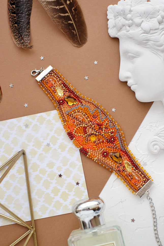 DIY Beaded Bracelet Kit "Autumn gold"
