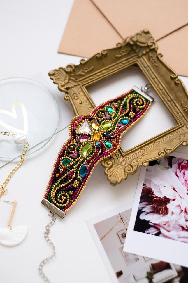 DIY Beaded Bracelet Kit "Golden ornament"