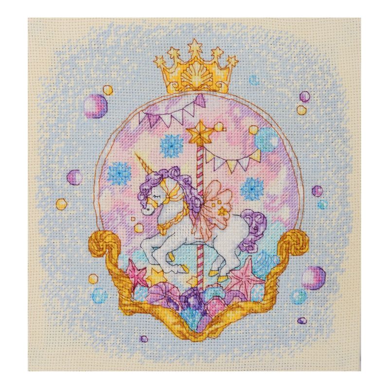 DIY Cross Stitch Kit "Roundabout" 7.9x9.1 in