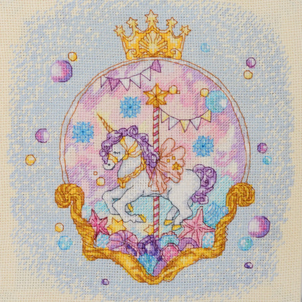 DIY Cross Stitch Kit "Roundabout" 7.9x9.1 in