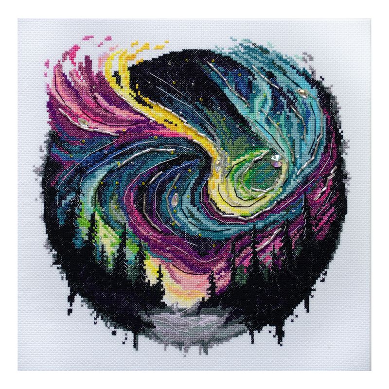 DIY Cross Stitch Kit "Cross-stitch kits Night glow" 10.6x10.6 in