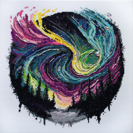 DIY Cross Stitch Kit "Cross-stitch kits Night glow" 10.6x10.6 in