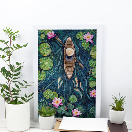 DIY Cross Stitch Kit "One in a canoe" 8.3x12.6 in