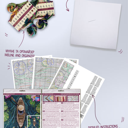 DIY Cross Stitch Kit "One in a canoe" 8.3x12.6 in