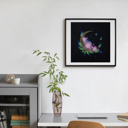 DIY Cross Stitch Kit "Moonlight geometry" 11.4x11.4 in