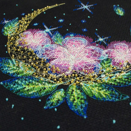 DIY Cross Stitch Kit "Moonlight geometry" 11.4x11.4 in