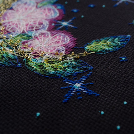 DIY Cross Stitch Kit "Moonlight geometry" 11.4x11.4 in