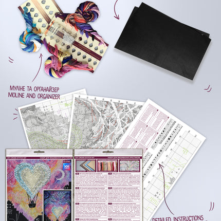 DIY Cross Stitch Kit "Love in heaven" 9.1x13.0 in
