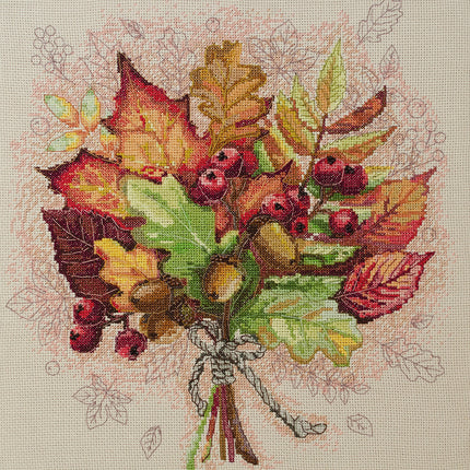 DIY Cross Stitch Kit "Autumn moment" 12.2x12.8 in