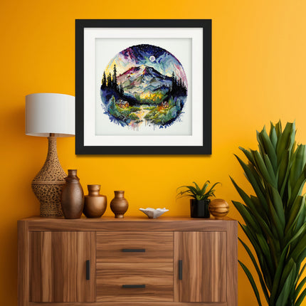 DIY Cross Stitch Kit "On top of the world" 9.1x9.1 in