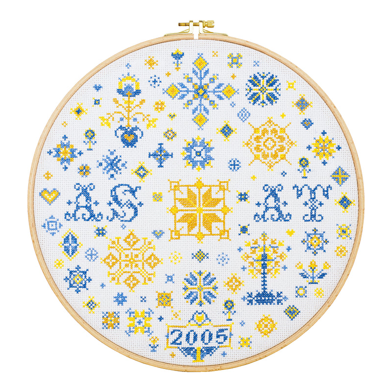 DIY Cross Stitch Kit "Family sampler" 11.8x11.8 in