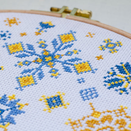 DIY Cross Stitch Kit "Family sampler" 11.8x11.8 in