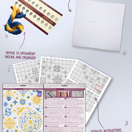 DIY Cross Stitch Kit "Family sampler" 11.8x11.8 in
