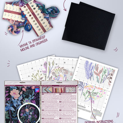 DIY Cross Stitch Kit "Night euphoria" 11.8x11.8 in