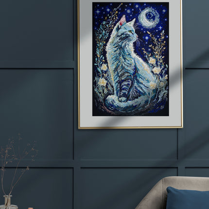 DIY Cross Stitch Kit "Night guest" 8.7x12.6 in