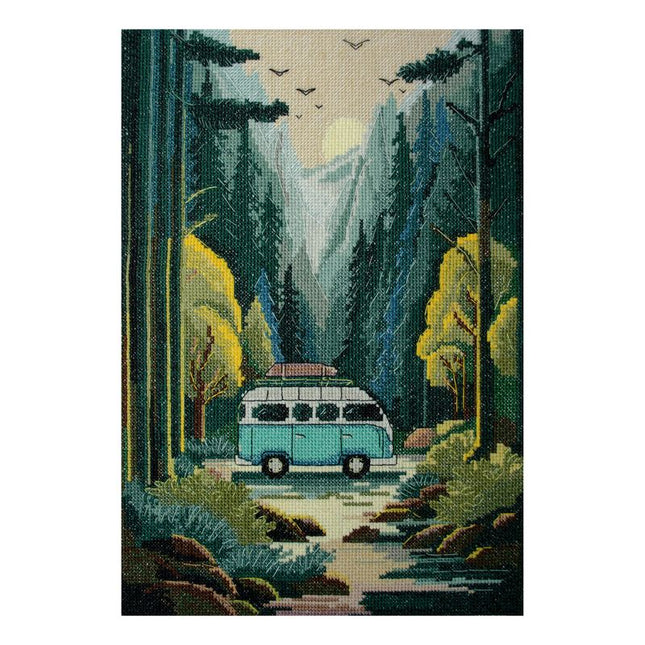 DIY Cross Stitch Kit "Thirst for adventure" 8.7x12.6 in