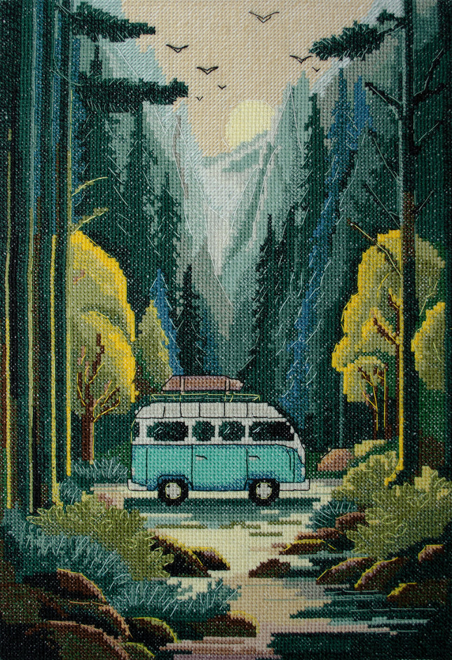 DIY Cross Stitch Kit "Thirst for adventure" 8.7x12.6 in