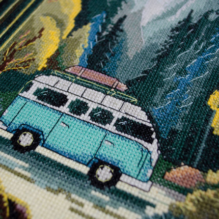 DIY Cross Stitch Kit "Thirst for adventure" 8.7x12.6 in