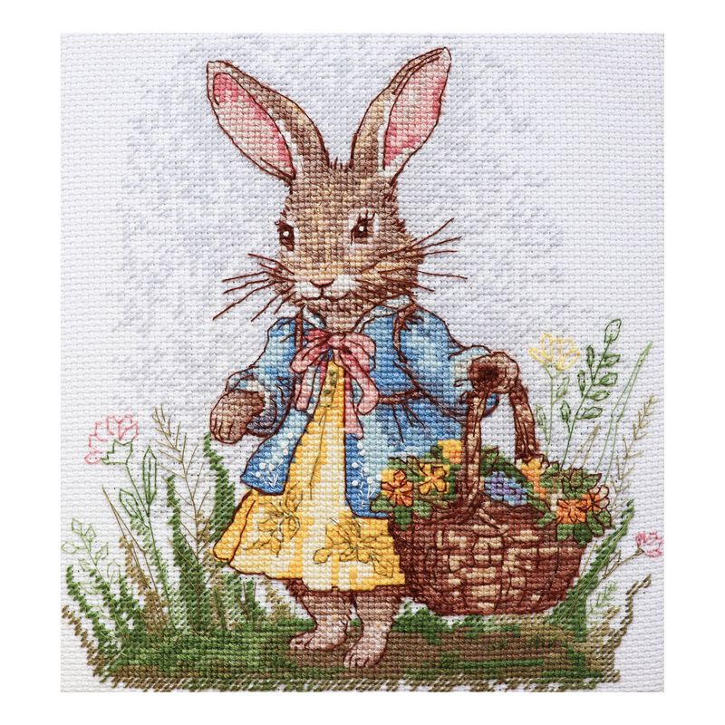 DIY Cross Stitch Kit "Spring Bunny" 7.1x7.9 in