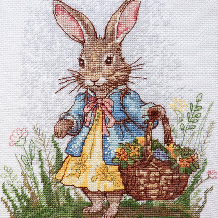 DIY Cross Stitch Kit "Spring Bunny" 7.1x7.9 in
