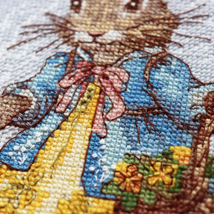 DIY Cross Stitch Kit "Spring Bunny" 7.1x7.9 in