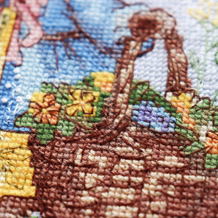 DIY Cross Stitch Kit "Spring Bunny" 7.1x7.9 in